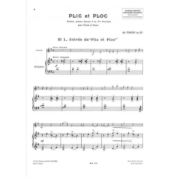 Plic Et Ploc N 1 (Entree-Pieces Faciles 1 Pos)